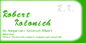 robert kolonich business card